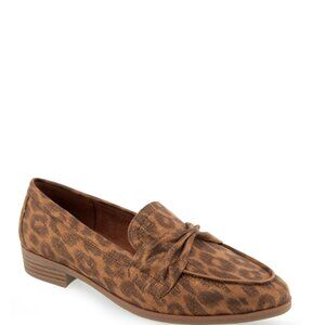 NEW Aerosoles Ellis Ruched Strap Flat (Women) 6M, LEOPARD METALLIC FAUX SUEDE